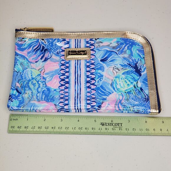 Lilly Pulitzer Pencil Pouch Tech Case Agenda Pack Travel - Salt Water Pattern - Picture 5 of 6
